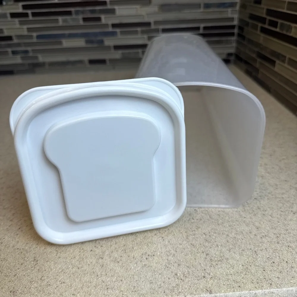 Vintage Buddeez Sandwich Bread Buddy Dispenser Clear Plastic Bread Box Container